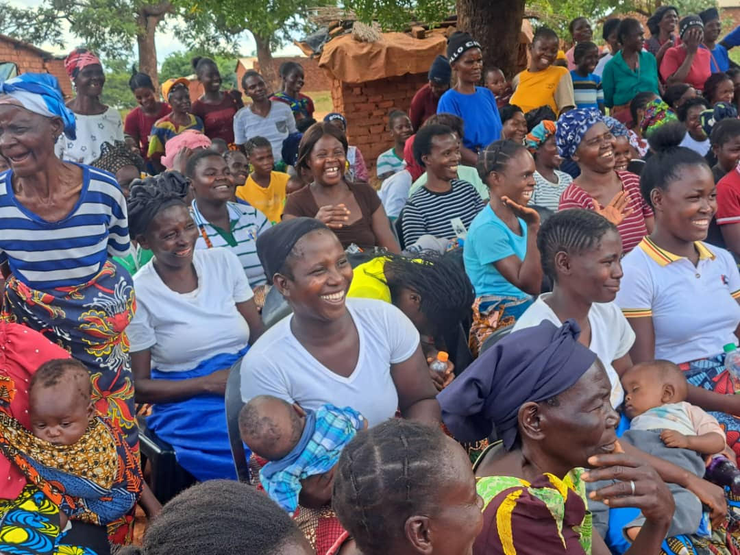 Women and children gathered for Good Friday Easter outreach in Zambia