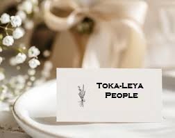 Toka-Leya people place card at a wedding table